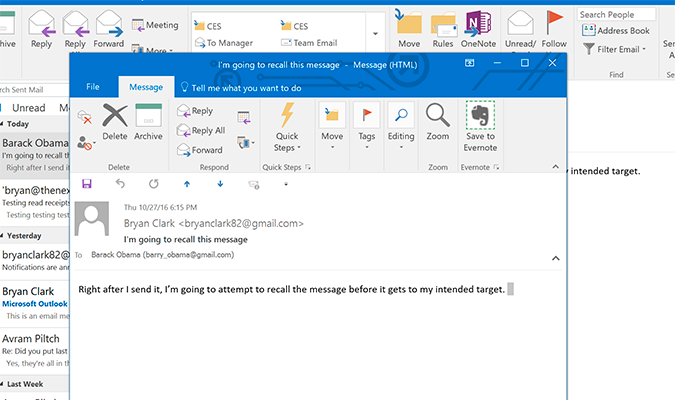 how to recall a message in outlook 265